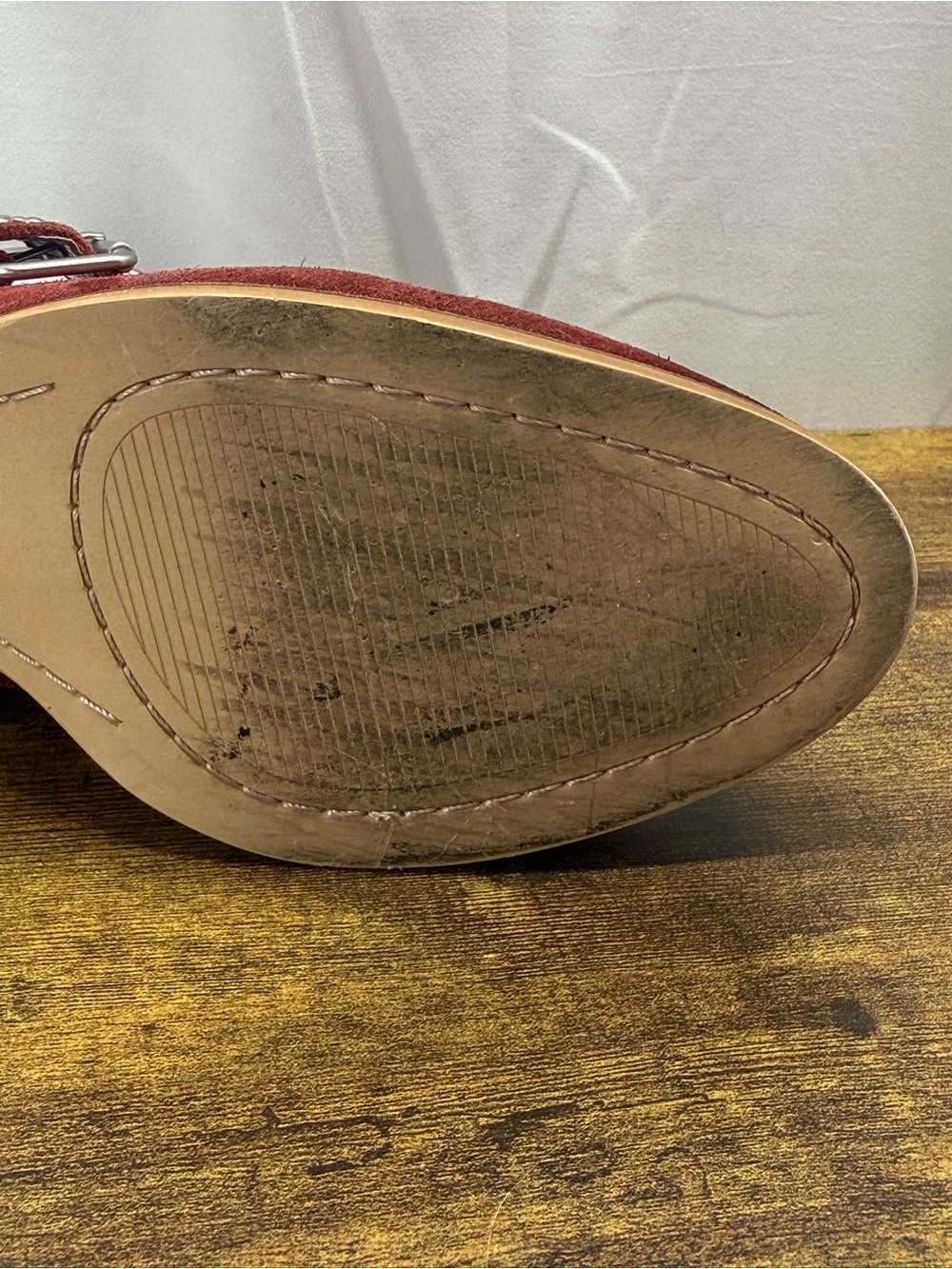 Earth Denton Slip-On Rust Red Suede Studded Buckle Mule Size 8.5B - Picture 9 of 16